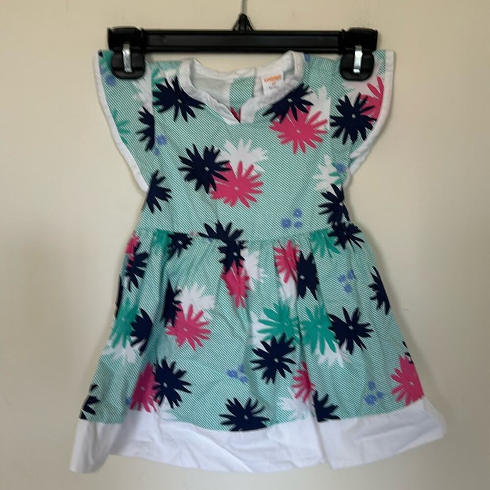 Gymboree Girl’s Cotton Green Floral Summer Dress size 2T New